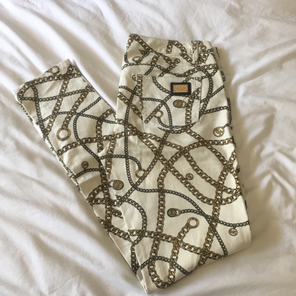 MICHAEL Michael Kors Chain Print Jeans, size 6
